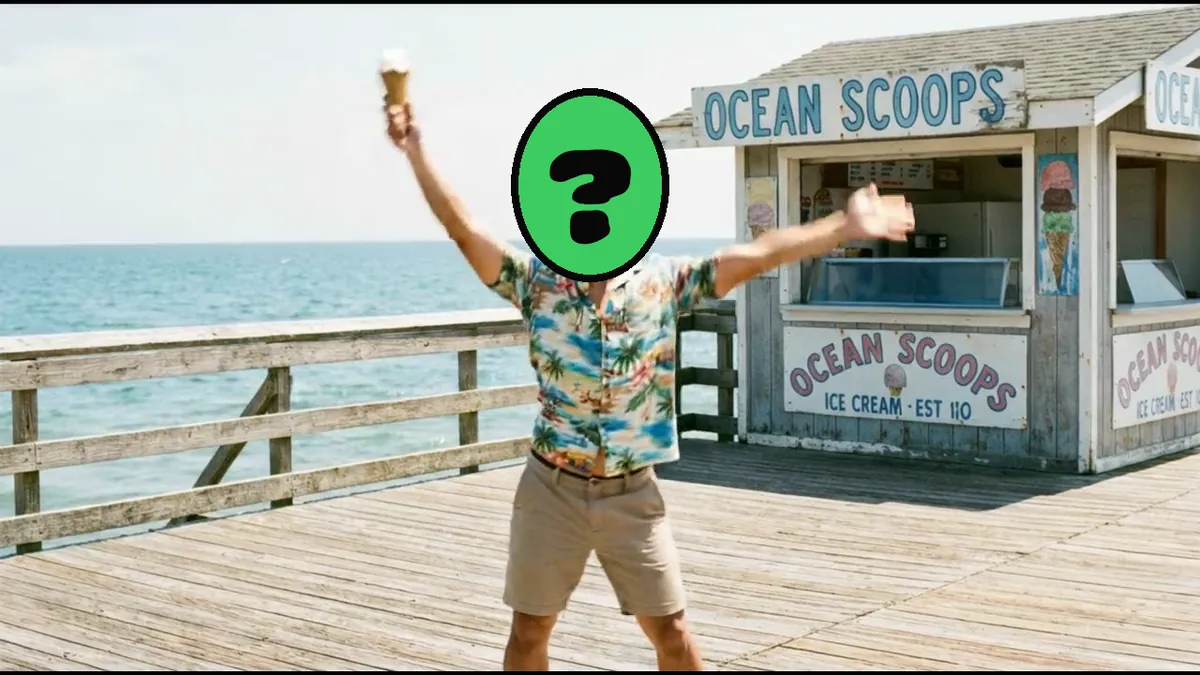 Still Dancing video card, scene 2: dancers with a ? where your face goes (best funny anniversary ecards 2027)