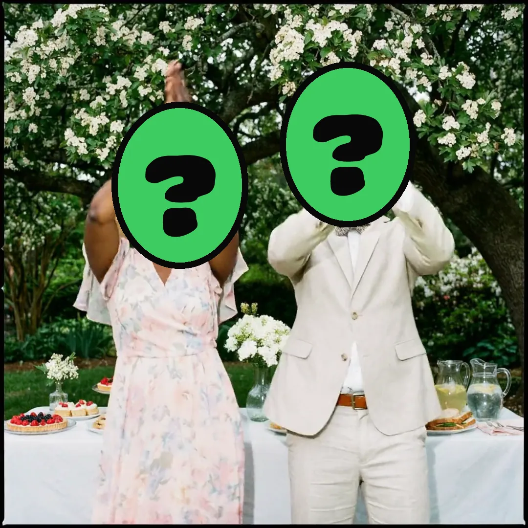 Happy Baptism Day video card, scene 2: dancers with a ? where your face goes (baptism card)