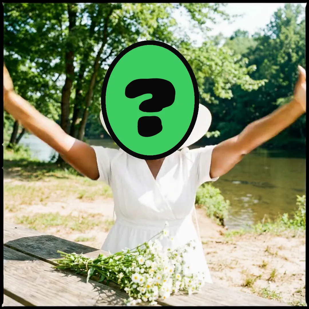 Happy Baptism Day video card, scene 3: dancers with a ? where your face goes (baptism card)