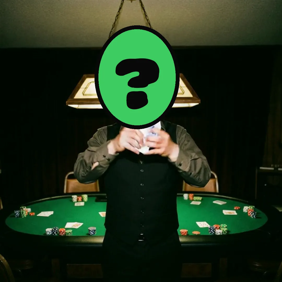 Poker Night video card, scene 2: dancers with a ? where your face goes (poker night invitation)