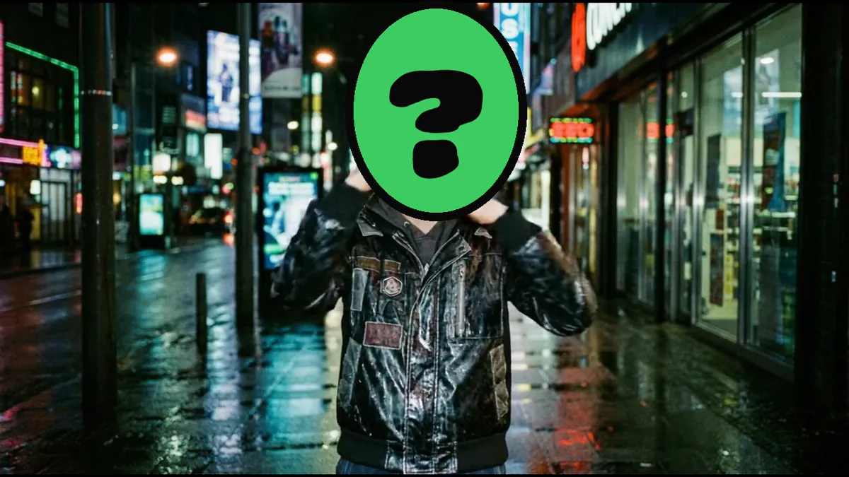You Got Pwned video card, scene 2: dancers with a ? where your face goes (trash talk greeting cards)