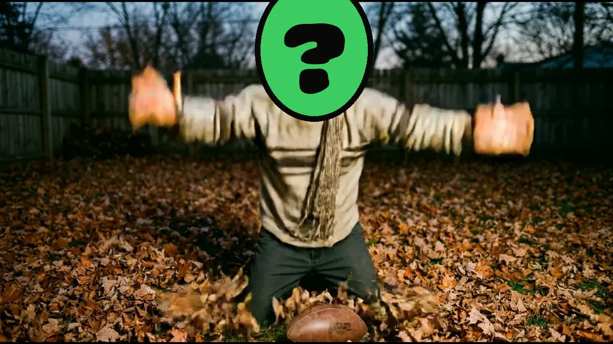 Gobble Gobble video card, scene 2: dancers with a ? where your face goes (funny thanksgiving quotes)