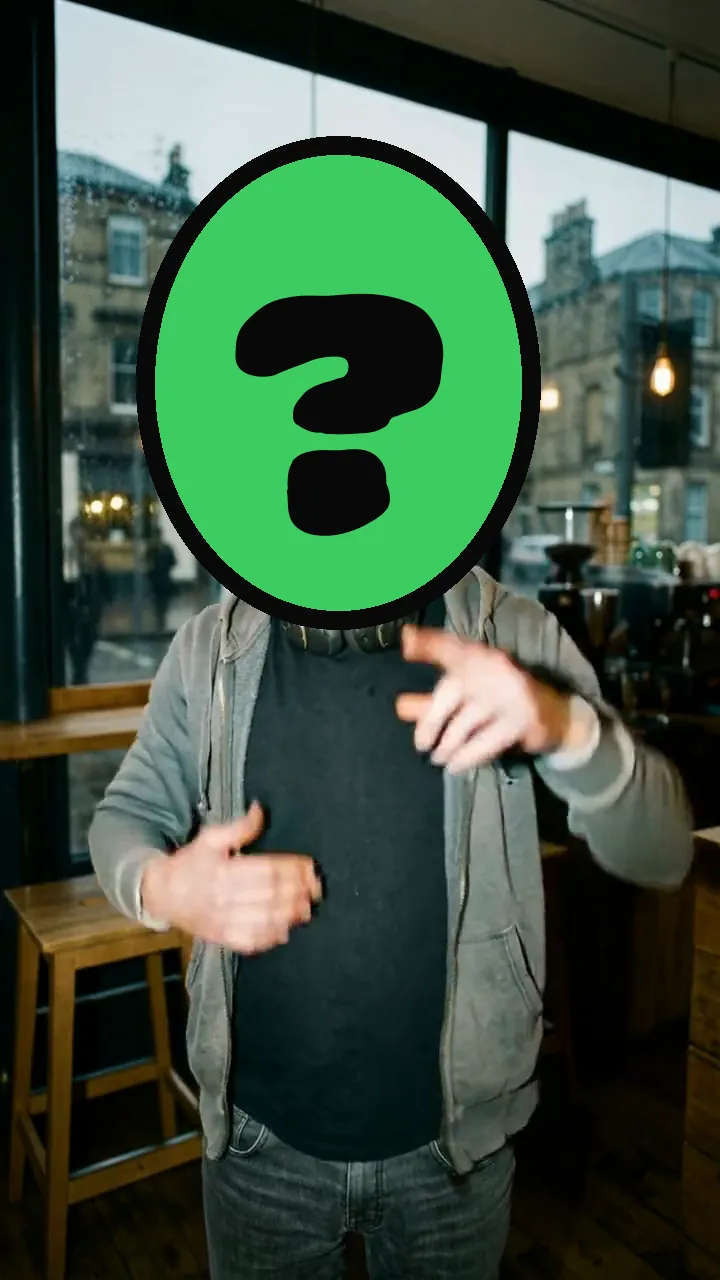 Left on Read video card, scene 2: dancers with a ? where your face goes (anti valentine cards)